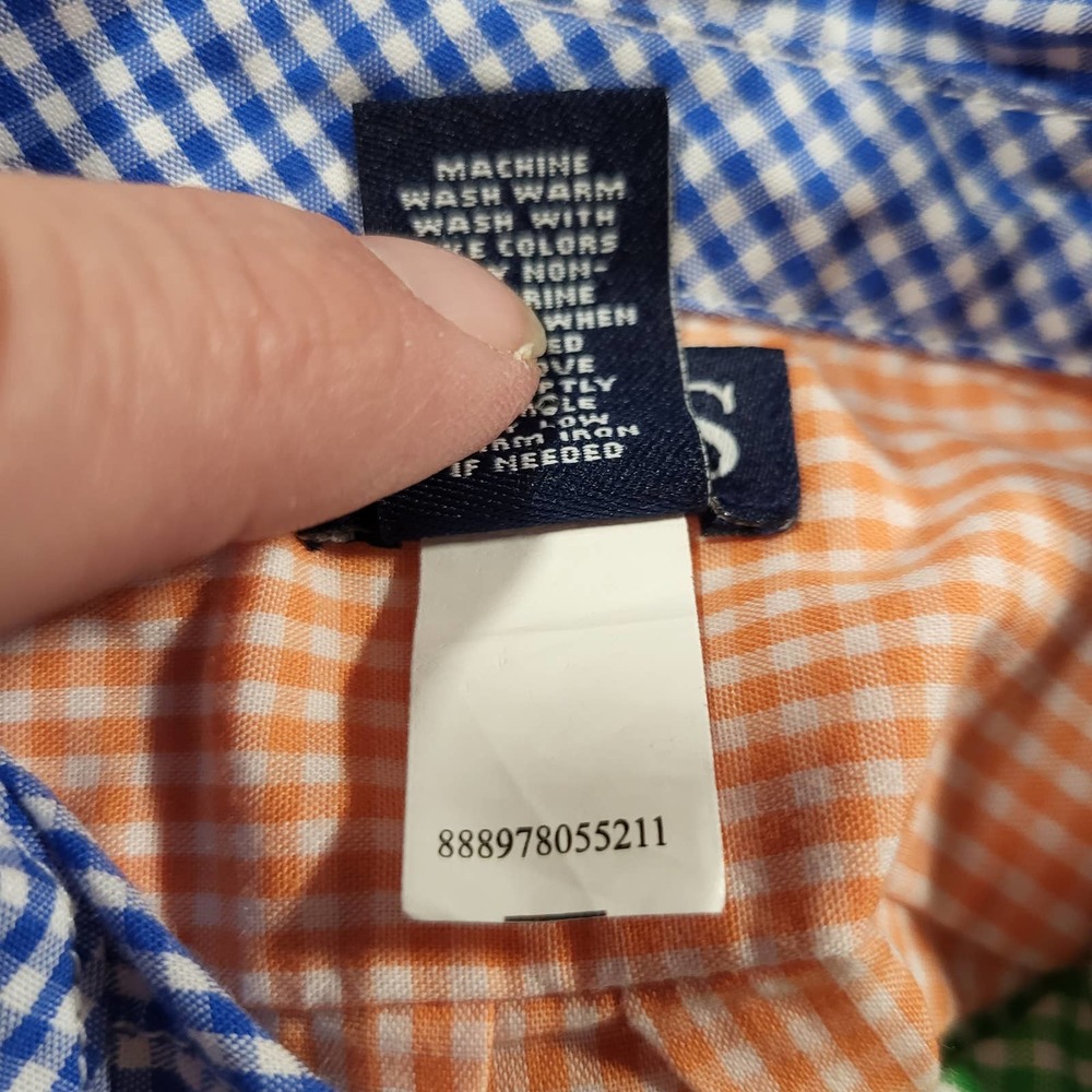 Chaps*Boy 3 Months*Button Up Shirt*Color Block*Gingham*Easter*Green*Blue - Picture 7 of 7